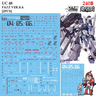 ดีคอลน้ำ [D.L. Darlin] UC48 FAZZ Ver.KA MG 1/100 Water Decal UC 48