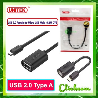 Unitek USB 2.0 Micro USB Male to USB A Female OTG Cable Y-C438GBK