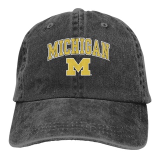 หมวกแก๊ป ลาย Michigan Wolverines Arch Arch สไตล์เรโทร ระบายอากาศ ปรับได้