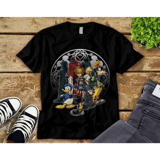 Tshirtคอลูกเรือcrew neckเสื้อยืด พิมพ์ลาย Disney Kingdom Heart Darkness สําหรับผู้ชาย และผู้หญิง-4XL