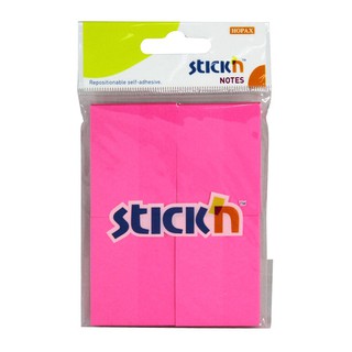 กระดาษโน้ตกาวในตัว ชนิดกาวหัว STICKN #21091 ขนาด 1.5x2 นิ้ว (1x4) สีบานเย็นนีออน (PC)