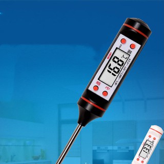 ที่วัดอุณหภูมิ อาหาร ของเหลวหรือของต่างๅ ฟรีแบตกระดุม Digital Food Thermometer ใช้งานง่าย (สีดำ)