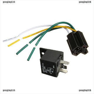 Gonj3 รีเลย์ DC 12V โวลต์ 30 40A 4 Pin 4 สาย และซ็อกเก็ต 30 แอมป์ 40 แอมป์ สําหรับรถยนต์