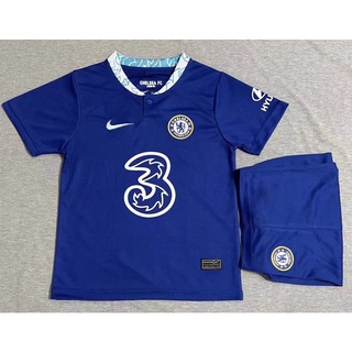 ชุดฟุตบอล คุณภาพสูง 22/23 Chelsea Home  สําหรับเด็กผู้ชายและเด็กผู้หญิง