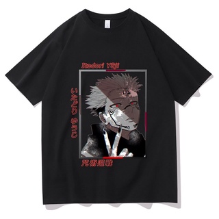 เสื้อยืดผู้ เสื้อยืดแขนสั้นลําลอง ผ้าฝ้าย 100% พิมพ์ลายอนิเมะ Jujutsu Kaisen Itadori Yuji ทรงหลวม เข้ากับทุกการแต่งกาย ส