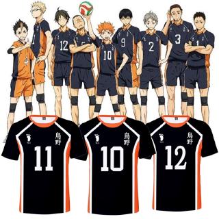 Haikyuu ! ! เสื้อยืดลําลองสําหรับผู้ชายผู้หญิงแขนสั้นพิมพ์ลาย 3d