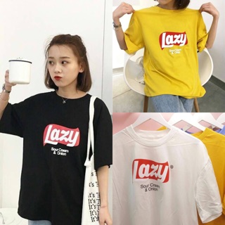 เสื้อยืดสกรีน Lazy 🐒 Korean Style 🍃 มีหลายสี เลื่อนดูภาพถัดไปน้าา 🔸FREE REG ❣ ทักแชทมาน้าาา ☺️