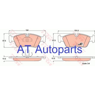 ผ้าเบรคชุดหน้า ชุดหลัง BMW S3 E46 318I 320I 323I 325I 320D 1998-2005 ราคาขายต่อชุด