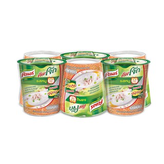 คนอร์คัพ โจ๊กกึ่งสำเร็จรูป รสหมู35 กรัม x 6 ถ้วย Knorr Cup Instant Porridge Pork flavor with  35 g