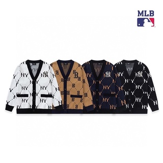 ❤❀ [พร้อมส่ง] ❤ Mlb NY เสื้อกันหนาว คาร์ดิแกน ผ้าฝ้าย แขนยาว คอวี ปักลายตัวอักษร