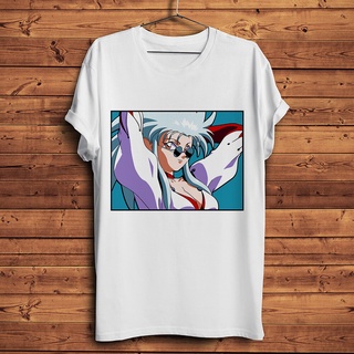 เสื้อยืดแขนสั้นลําลอง พิมพ์ลายการ์ตูนอนิเมะ Ryoko Hakubi Tenchi Muyo สีขาว สไตล์ญี่ปุ่น สําหรับผู้ชาย และผู้หญิง