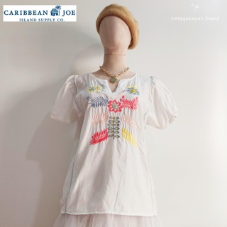 เสื้อผ้าฝ้ายแบรนด์ USA ปักลายดอกไม้ อก39