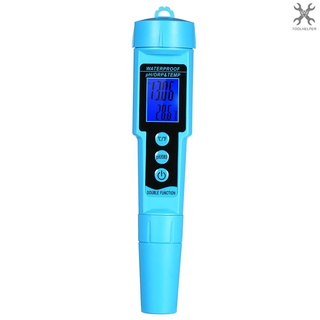 [toolhelper] เครื่องตรวจจับค่า pH ORP TEMP 3 in 1 หน้าจอ LCD ดิจิทัล อเนกประสงค์