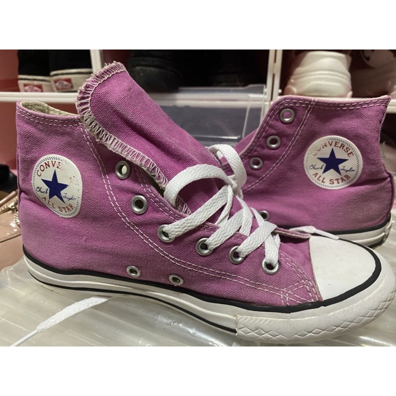 รองเท้าผ้าใบหุ้มข้อ converse สีชมพู แท้!!