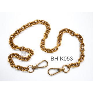 BH K053 สายโซ่กระเป๋าพร้อมตะขอเกี่ยว ความยาวรวมตะขอประมาณ27นิ้ว Bag Chain with clasps, Bag Shoulder in bronze color