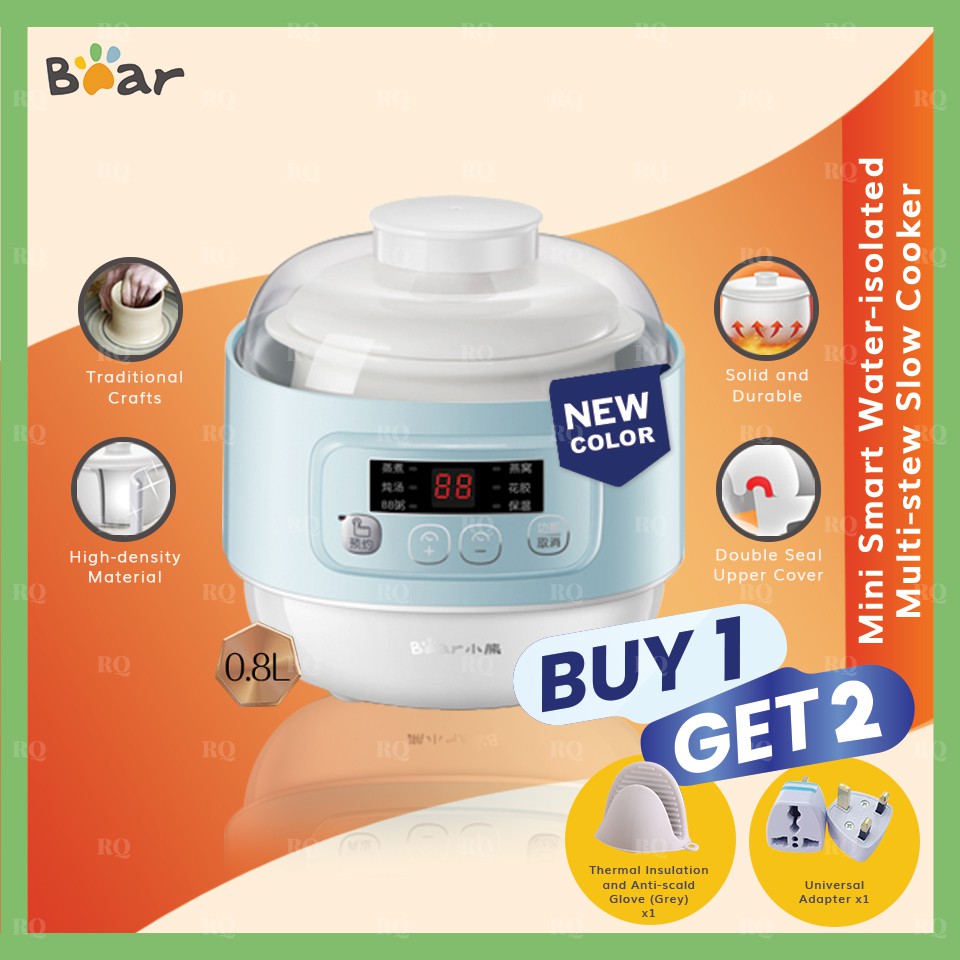 1 MOMIES CHOICEBEAR DDZ-A08D1 MINI 0.8L SMART WATER-ISOLATED MULTI-STEW SLOW COOKER สําหรับPORRIDGE 