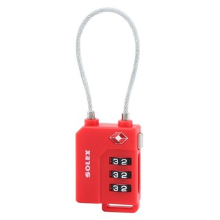 กุญแจรหัส SOLEX TSA 33W 31 MM สีแดงCOMBINATION PADLOCK SOLEX TSA 33W 31MM RED