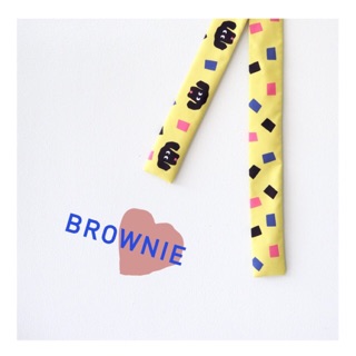 ผ้าผูกผม ผ้าผูกคอ ผ้ามัดผม ผ้าผูกหัว Brownie Dog Yellow