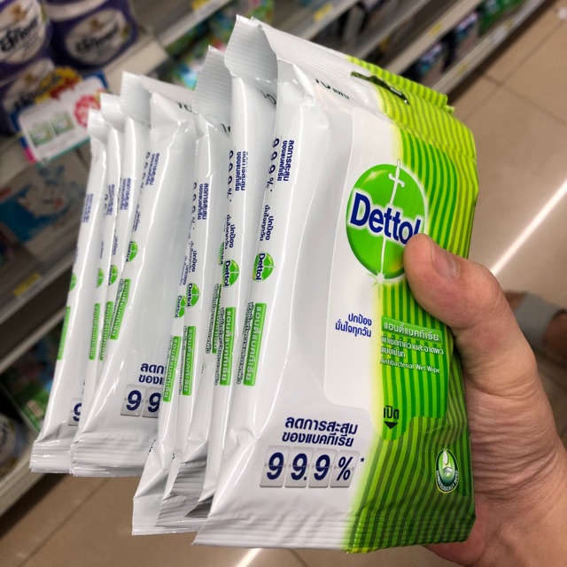 ทิชชู่เปียก Dettol แอนตี้แบคทีเรีย 99.9%