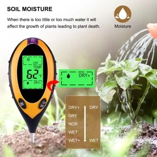 4in1 เครื่องวัดค่าดิน Soil PH meter ความชื้น อุณหภูมิ แสง เครื่องวัดดิน ระบบดิจิตอล Soil Survey Instrument