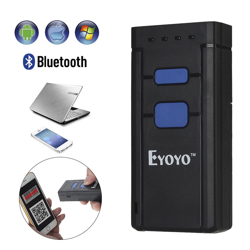 Eyoyo เครื่องสแกนบาร์โค้ดไร้สาย Bluetooth 1D แบบพกพาสําหรับ Windows, Android, iOS