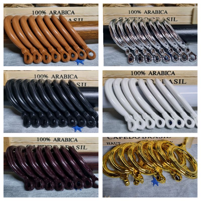 ห่วงรางโชว์ ตัวละ 2 บาท มี 6 สีค่ะ 1 ถุงมี100ห่วงค่ะ