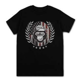 [100% Cotton] เสื้อยืดแขนสั้น ผ้าฝ้าย พิมพ์ลาย Gorilla Monkey Motorcycle Chopper Bobber Old School สไตล์คลาสสิก สําหรับผ