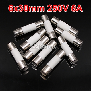 50pcs ฟิวส์เซรามิค 6X30 มม . 6X30 มม . 250 V 1A 1 . 5 A 2 . 5 A 3A 3 . 15 A 4A 5A 6 A 8A 15A 20A A30A 50 ชิ้น