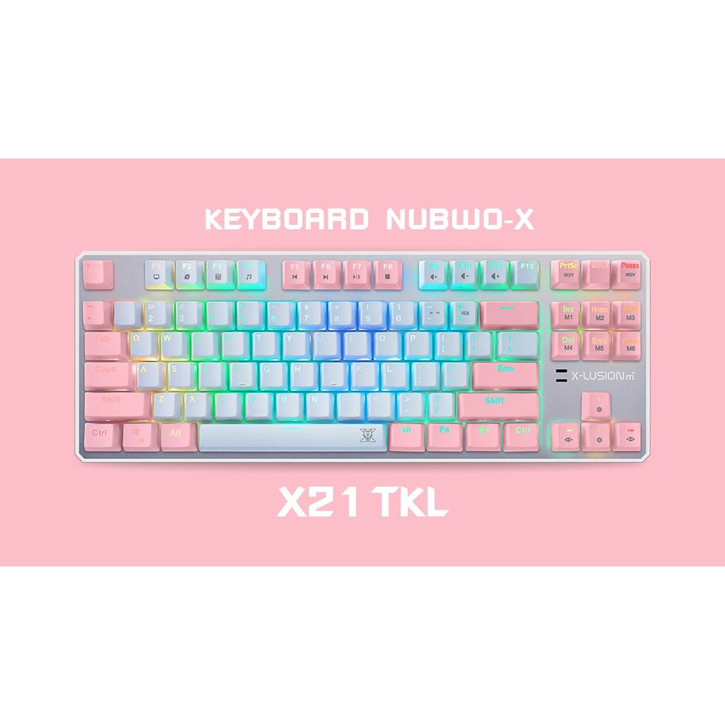 Nubwo X21 Tkl Pink White Full Rgb Mechanical Tkl Gamingkeyboard ค ย บอร ดเกมม ง แมคคาน ค ส นค าร บประก น 2 ป ค ณภาพ