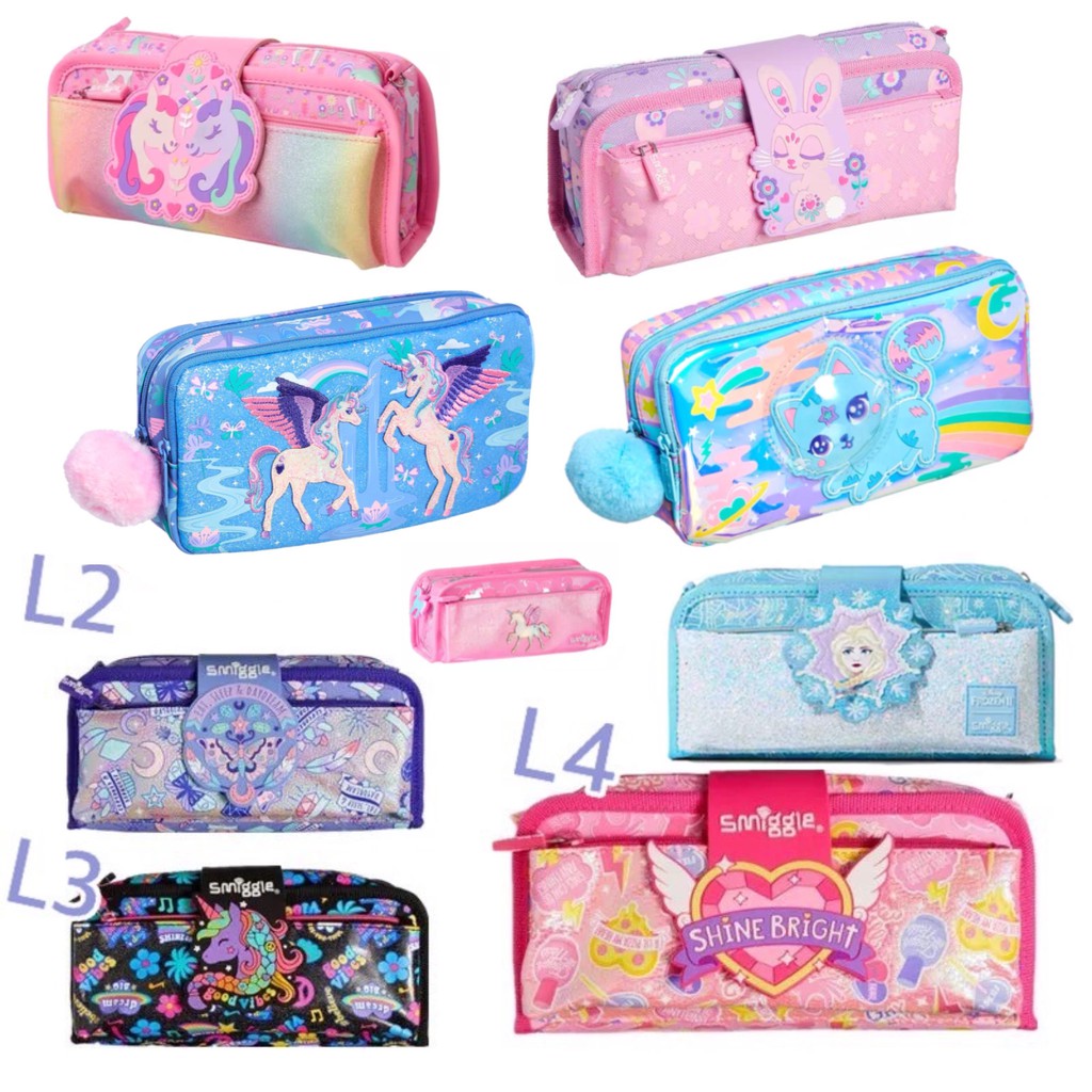 ราคาจัดโปร❤️❤️❤️กระเป๋าดินสอสมิกเกอร์  smiggle กล่องดินสอแบบพับ Smiggle Deja Vu Utility Pencil Case 