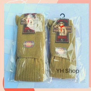 ถุงเท้าลูกเสือ สีกากี แบบไหมพรมหนา/บาง ยี่ห้อ Super dog ทอไหมพรมอย่างดี สีสันสดใส [พร้อมส่ง🎈]