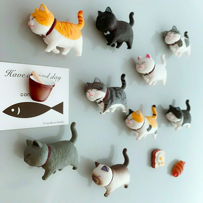 Cat Magnet ตุ๊กตาแมวแม่เหล็ก หัวหมุนได้ มี 18แบบ แม่เหล็กติดตู้เย็น ติดบอร์ด
