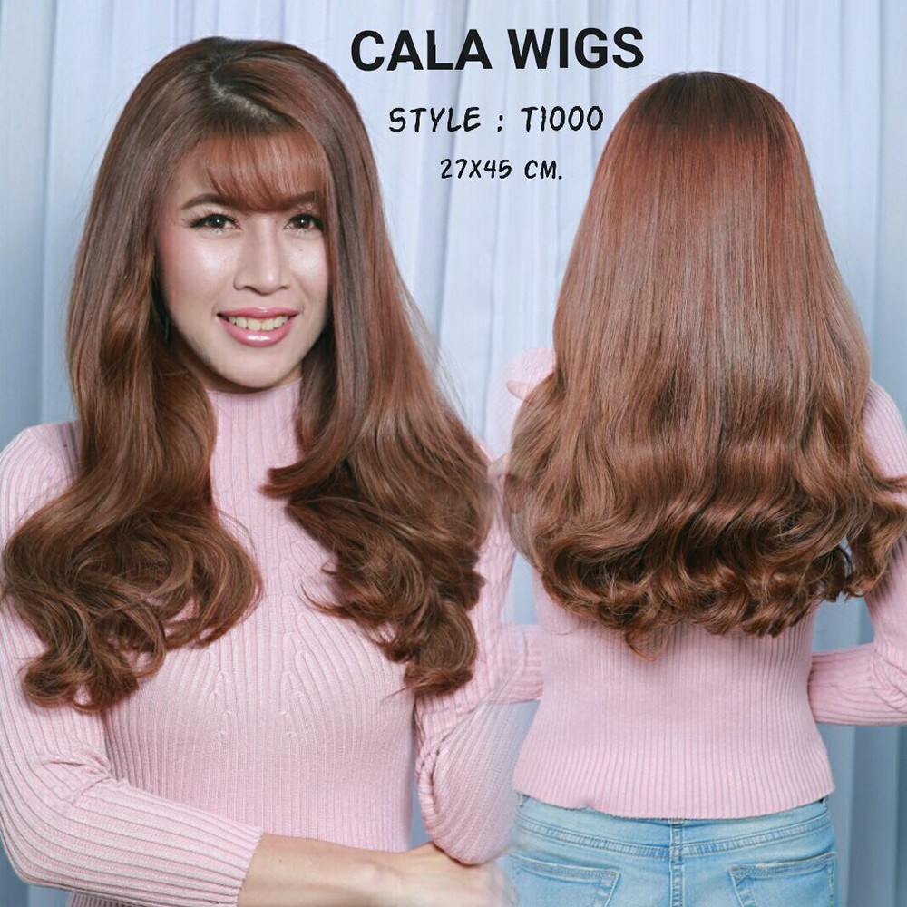 แฮร์พีชcalawigsราคาส่ง รหัสT1000กว้าง27cmยาว45CM ชิ้นหนาพิเศษไหมด้านเหมือนผมจริง