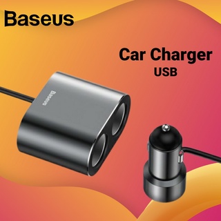 Baseus ที่จุดบุหรี่อัตโนมัติ 100W Dual USB Car Charger Adapter สำหรับโทรศัพท์ Car-Charger ที่จุดบุหรี่ในรถยนต์