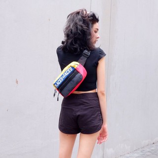  กระเป๋าคาดอก PLACES FACES กรเป๋าสตรีทคาดเอว Streetwear Street Bag สไตล์ฮิปฮอป! กระเป๋าคาดอกผู้ชาย  กระเป๋าคาดอกผู้หญิง