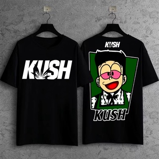 เสื้อครอปสายฝอ - KUSH สตรีทแวร์แขนสั้นเสื้อยืดฮิปฮอป Unisex ถนนสูงแฟชั่นผ้าฝ้ายเสื้อยืด KUSH