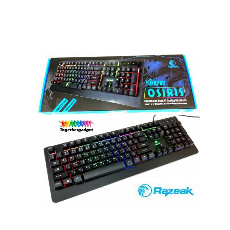 RAZEAK OSIRIS KG8702 USB Keyboard คีย์บอร์ดมีไฟ ราคาถูก