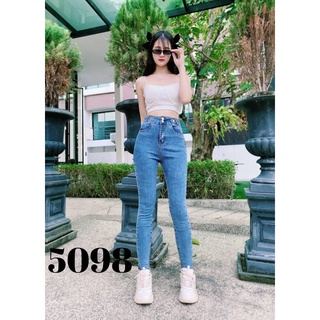 XN-5098#🎉กางเกงยีน​ส์ขา​ยาว​เอว​สูง​ผ้ายืด ใส่สบาย​เข้ารูป ผ้าดีมากก​ ดีเทลน่ารักมาก ต้องมีนะคะ