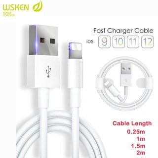 Wsken สายชาร์จ USB 0.25 ม. 1 ม. 1.5 ม. 2 ม. สําหรับ iPhone 6s 6 7 xs max 12