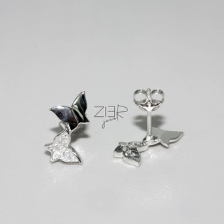 ต่างหูเงินแท้ 925 ประดับพลอยCZ Earring Silver 925 With Cubic Zirconia-(E27190325)