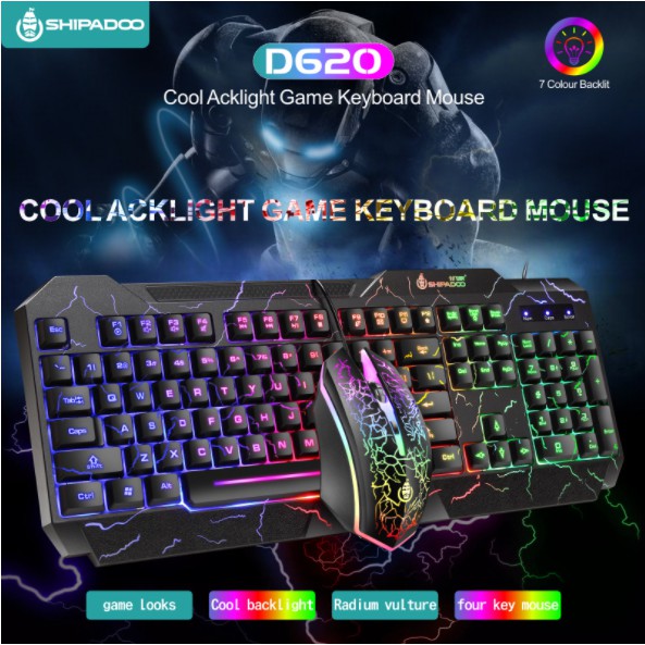 คีย์บอร์ดเกมมิ่ง Shipadoo D620/K620