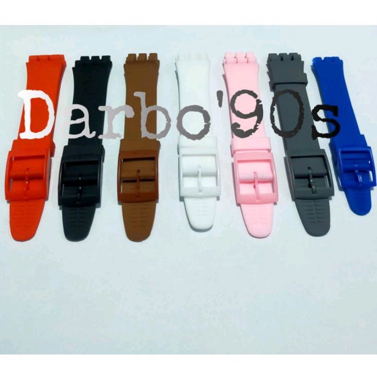 Hitam SWATCH RUBBER STRAP RUBBER SWATCH WATCH STRAP - สีดํา 17MM