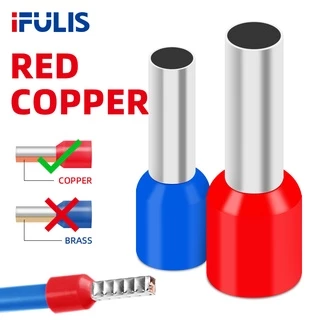 100PCS VE Ferrules Terminal Pin Terminal Tube ประเภทสายไฟเชื่อมต่อ E7508 E2508 E1008 E1508