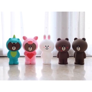 กระเป๋าดินสอซิลิโคน หมี Brown , Cony LINE Silicone Brown Pencil Case