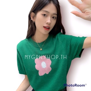 MYGRILSHOP.TH👑👑เสื้อถักดอกหน้าลายน่ารัก8K41