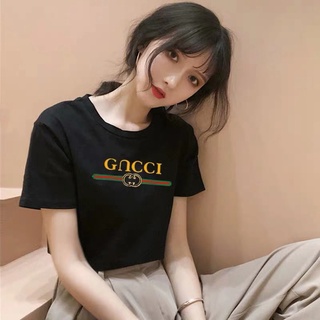 GUCCIs2020 ผู้หญิงแฟชั่นใหม่เสื้อยืดแขนสั้นผู้หญิงเกาหลีเสื้อผ้า