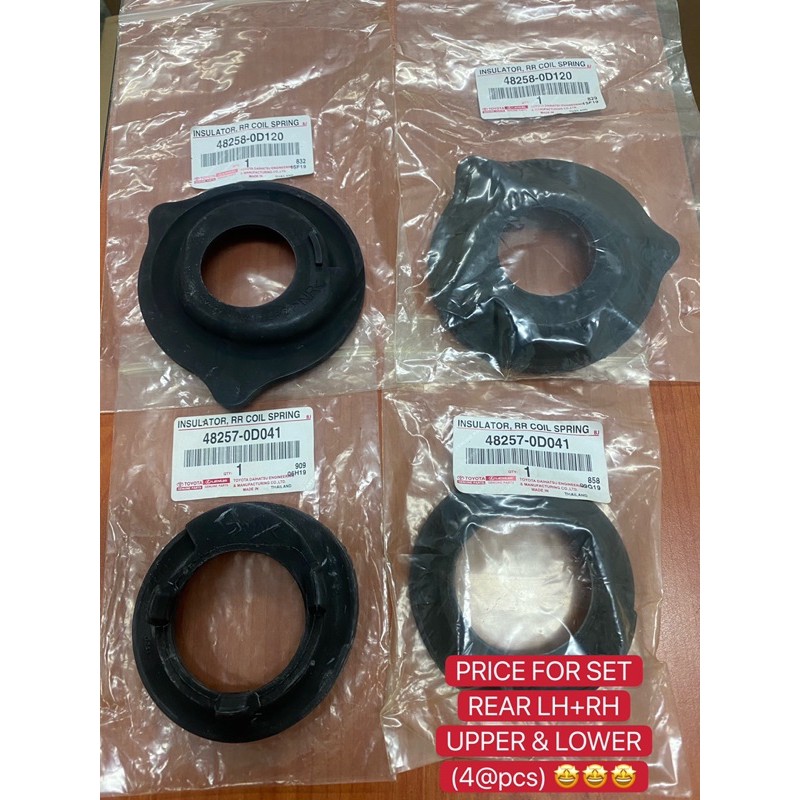 TOYOTA YARIS VIOS NCP150 NSP151 (2014-2022) REAR COIL SPRING RUBBER UPPER & LOW 48257-0D041 + 48258-
