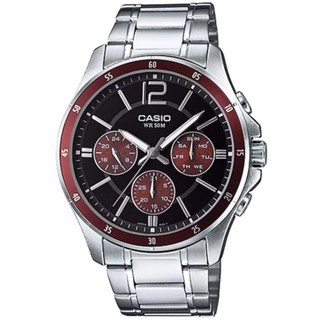 CASIO Standard นาฬิกาข้อมือผู้ชาย สีน้ำตาล สายสแตนเลส รุ่น MTP-1374D,MTP-1374D-5A,MTP-1374D-5AVDF