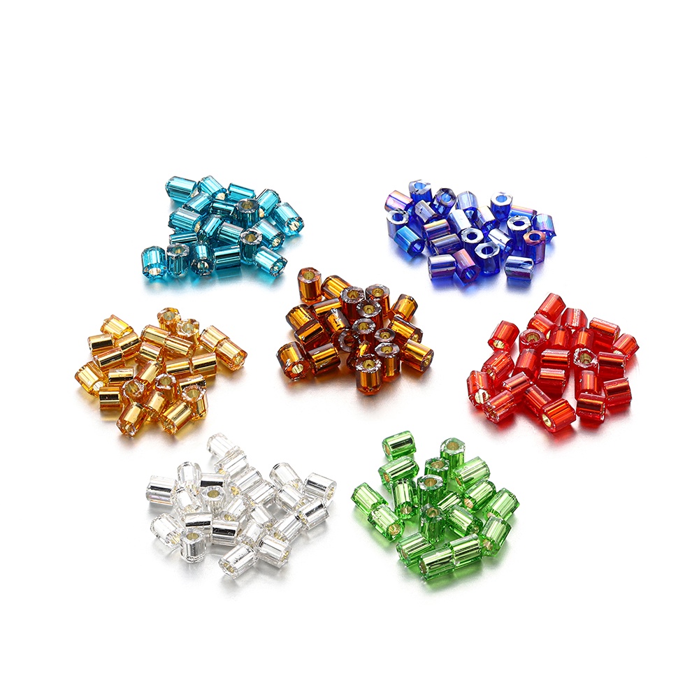 2 มมลูกปัดแก้วญี่ปุ่น Hexagonal ภาษาเช็คคำแก้วลูกปัดแบบหลวมสำหรับเครื่องประดับ DIY ทำอุปกรณ์ (1200 ชิ้น/ชุด)