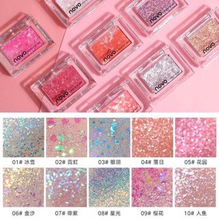 Novo -no.5317อายแชโดว์กากเพชร 10 สี พร้อมส่งค่ะ 🤍🤍เจลกากเพชรทาตา กลิตเตอร์วิ้ง รับรองว่าลุ๊คของเหล่าสาวๆ จะดูโดดเด่น🤍🤍